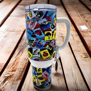 40oz Colorful Patterned Tumbler with Handle
